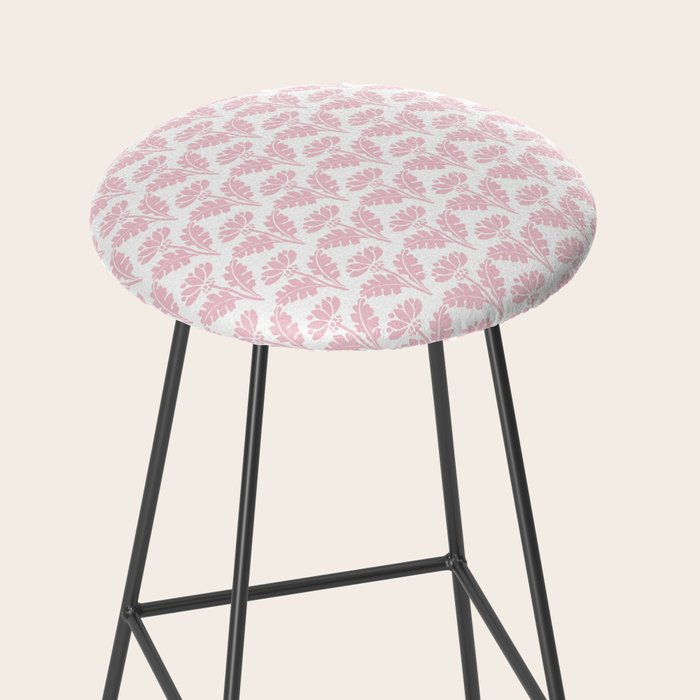Vintage Floral Arches Pattern in Pink and White Stool Gallery Image 2
