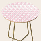 Vintage Floral Arches Pattern in Pink and White Side Table Gallery Image 2
