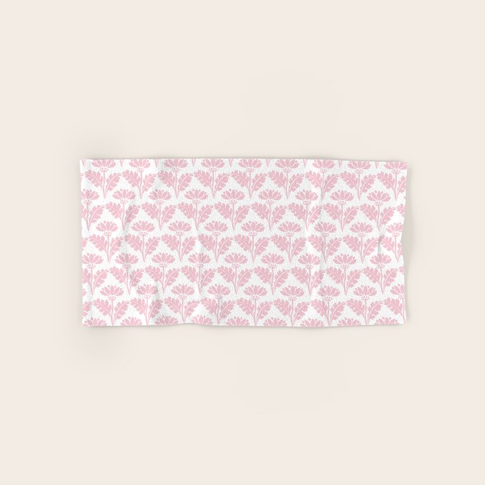 Vintage Floral Arches Pattern in Pink and White Bath Towel Gallery Image 1