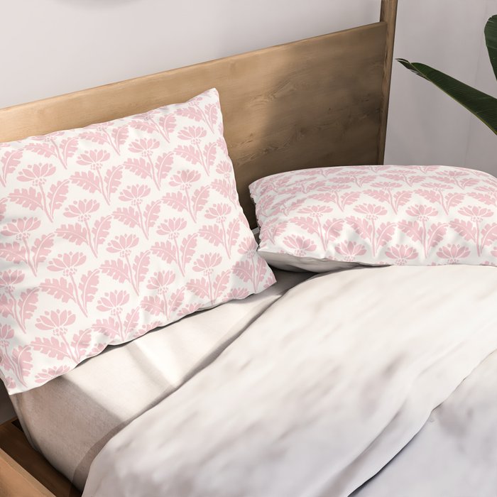 Vintage Floral Arches Pattern in Pink and White Pillow Sham Gallery Image 2