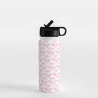 Vintage Floral Arches Pattern in Pink and White Water Bottle Gallery Image 1