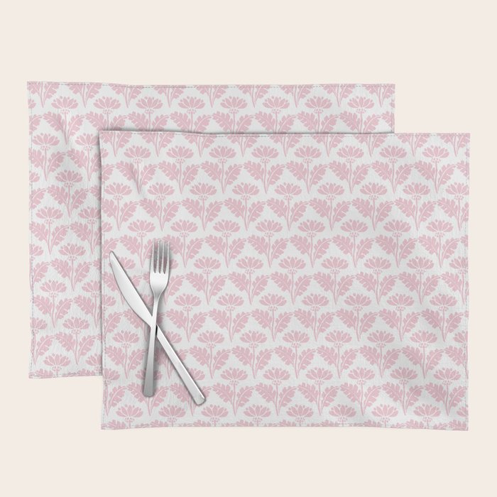 Vintage Floral Arches Pattern in Pink and White Placemat Gallery Image 1