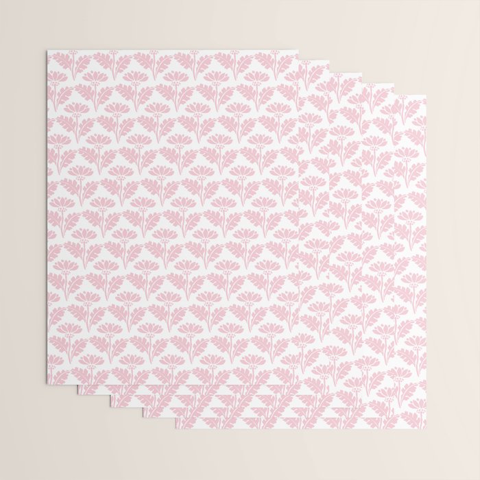 Vintage Floral Arches Pattern in Pink and White Wrapping Paper Gallery Image 3