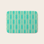 Organic Geometrics Pattern in Turquoise and Beige Bath Mat Gallery Image 1