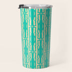 Organic Geometrics Pattern in Turquoise and Beige Travel Mug Gallery Image 3