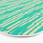 Organic Geometrics Pattern in Turquoise and Beige Bath Mat Gallery Image 3