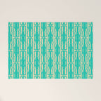 Organic Geometrics Pattern in Turquoise and Beige Welcome Mat Gallery Image 1