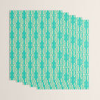 Organic Geometrics Pattern in Turquoise and Beige Wrapping Paper Gallery Image 3
