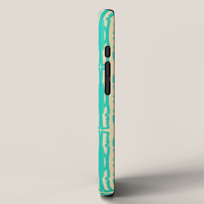 Organic Geometrics Pattern in Turquoise and Beige iPhone Case Gallery Image 2