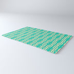Organic Geometrics Pattern in Turquoise and Beige Rug Gallery Image 3