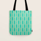 Organic Geometrics Pattern in Turquoise and Beige Tote Bag Gallery Image 1