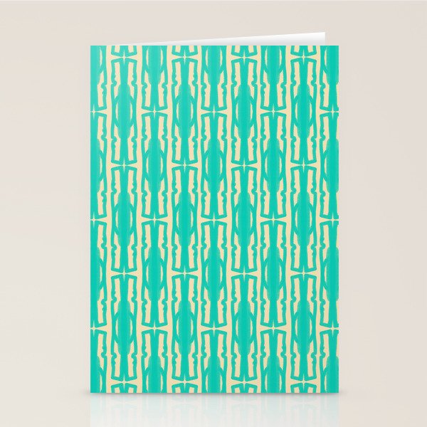 Organic Geometrics Pattern in Turquoise and Beige Stationery Card Gallery Image 2
