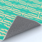 Organic Geometrics Pattern in Turquoise and Beige Rug Gallery Image 4