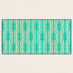 Organic Geometrics Pattern in Turquoise and Beige Desk Mat Gallery Image 3