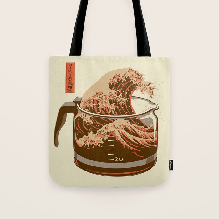 The Great Wave of Coffee light blend Tote Bag Gallery Image 1