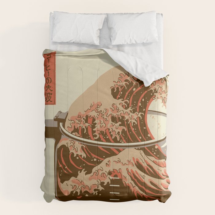 The Great Wave of Coffee light blend Comforter Gallery Image 6