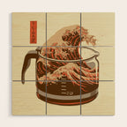 The Great Wave of Coffee light blend Wood Wall Art Gallery Image 1