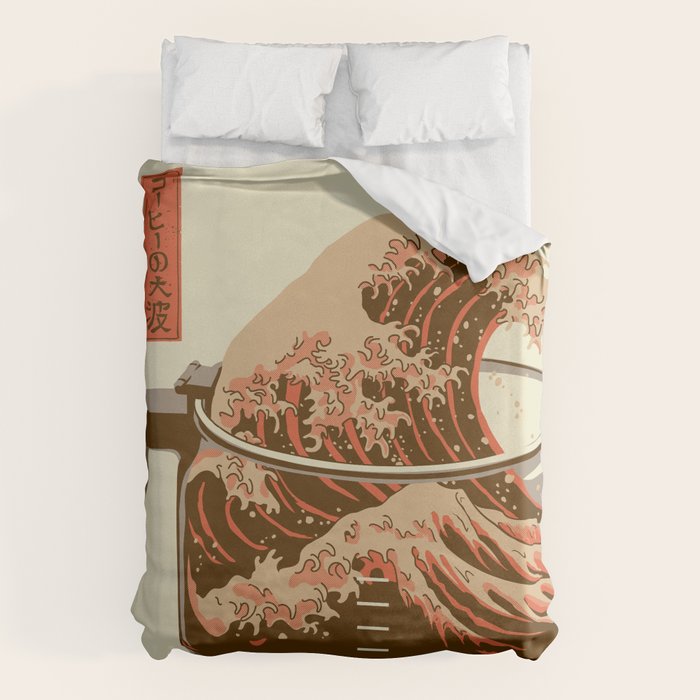 The Great Wave of Coffee light blend Duvet Cover Gallery Image 1