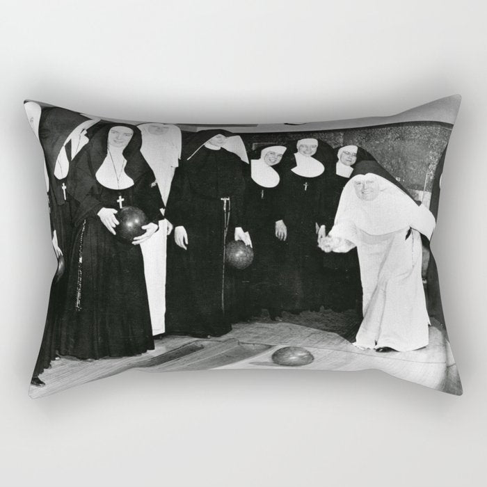 Nuns Bowling Rectangular Pillow Gallery Image 2