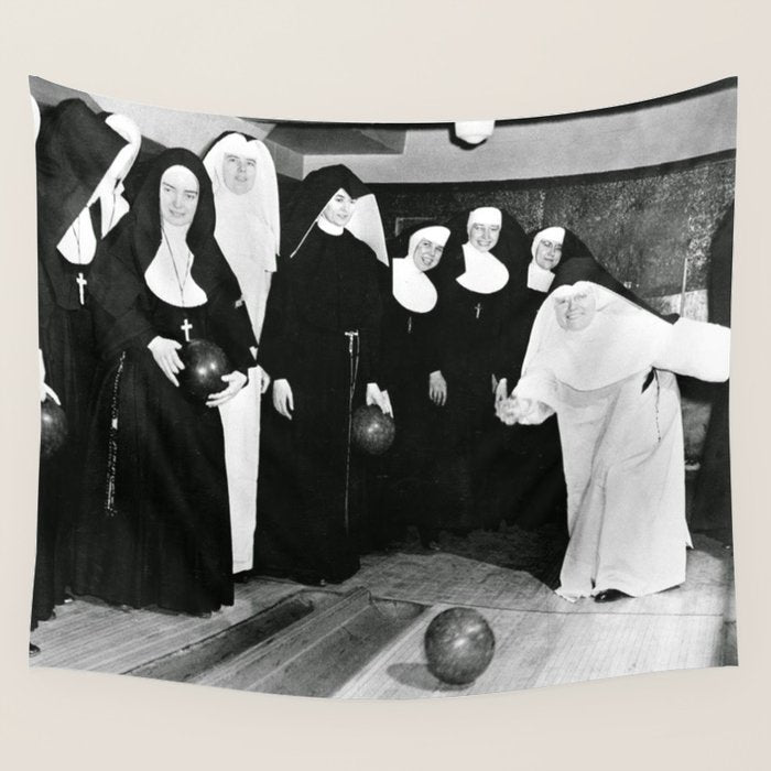Nuns Bowling Wall Tapestry Gallery Image 4
