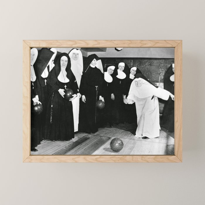 Nuns Bowling Mini Art Print Gallery Image 1