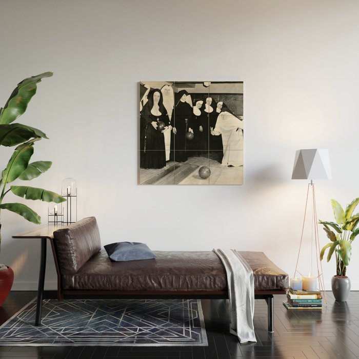 Nuns Bowling Wood Wall Art Gallery Image 2