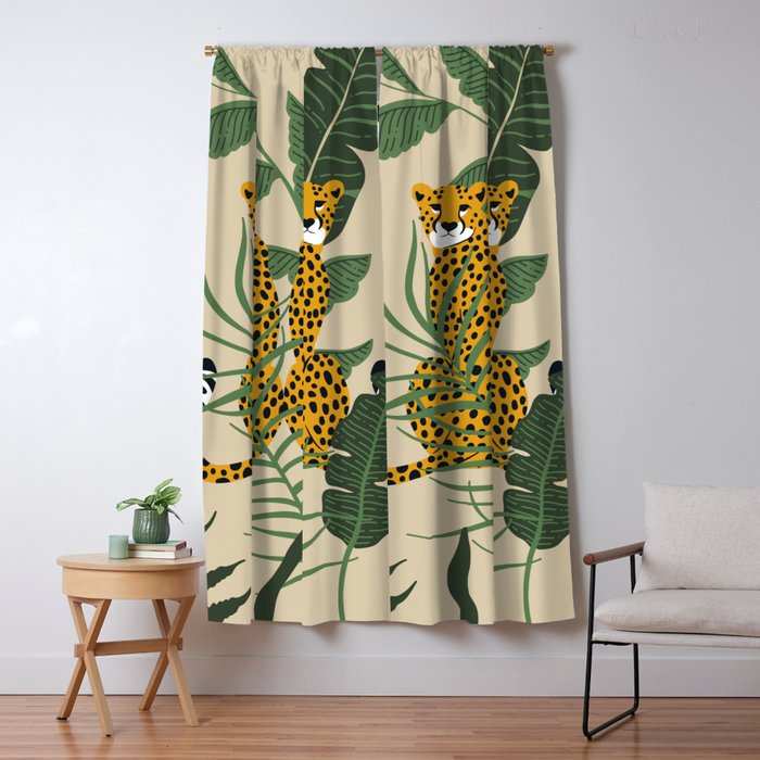 Palm Jungle Cheetah Prints Window Curtain Gallery Image 5