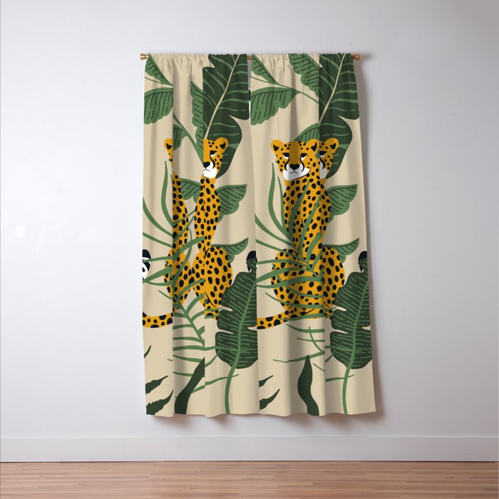 Palm Jungle Cheetah Prints Window Curtain Gallery Image 3