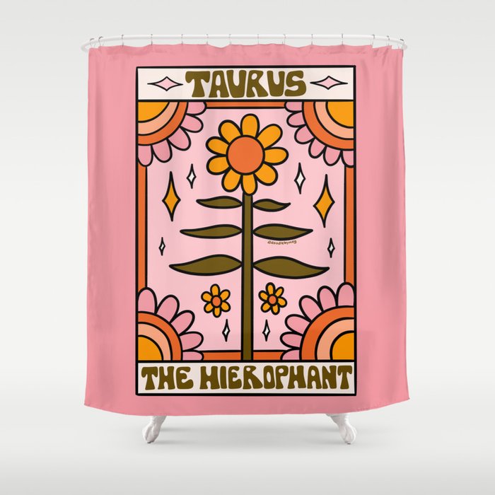 Taurus Tarot Card Shower Curtain Gallery Image 1