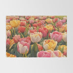 Colorful tulips watercolor Rug Gallery Image 2