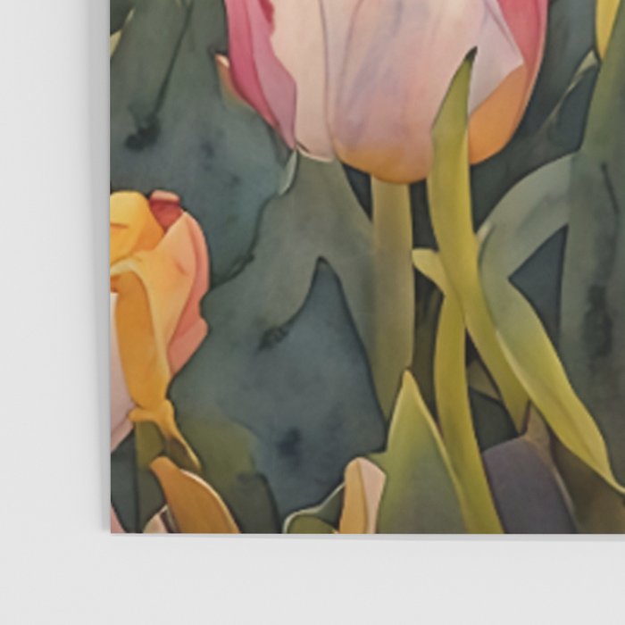 Colorful tulips watercolor Poster Gallery Image 3