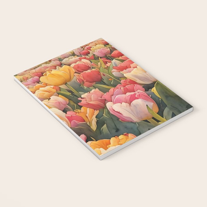 Colorful tulips watercolor Notebook Gallery Image 3