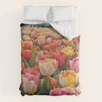Colorful tulips watercolor Duvet Cover Gallery Image 6