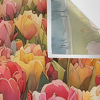 Colorful tulips watercolor Wall Tapestry Gallery Image 3