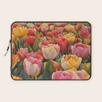 Colorful tulips watercolor Laptop Sleeve Gallery Image 1