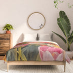 Colorful tulips watercolor Comforter Gallery Image 3