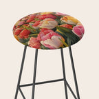 Colorful tulips watercolor Stool Gallery Image 2