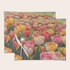 Colorful tulips watercolor Placemat Gallery Image 1