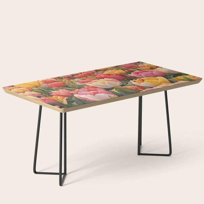 Colorful tulips watercolor Coffee Table Gallery Image 1