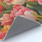 Colorful tulips watercolor Rug Gallery Image 4