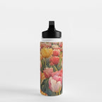 Colorful tulips watercolor Water Bottle Gallery Image 3