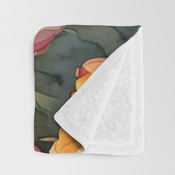 Colorful tulips watercolor Throw Blanket Gallery Image 3