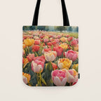 Colorful tulips watercolor Tote Bag Gallery Image 1