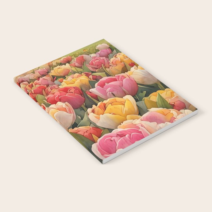 Colorful tulips watercolor Notebook Gallery Image 2