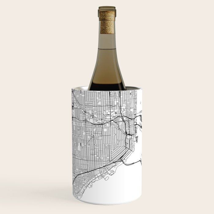 Miami White Map Wine Chiller Gallery Image 1