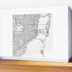 Miami White Map Wall Mural Gallery Image 2