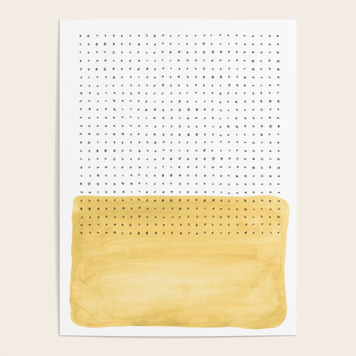Abstract mustard shape and points Poster Gallery Image 1