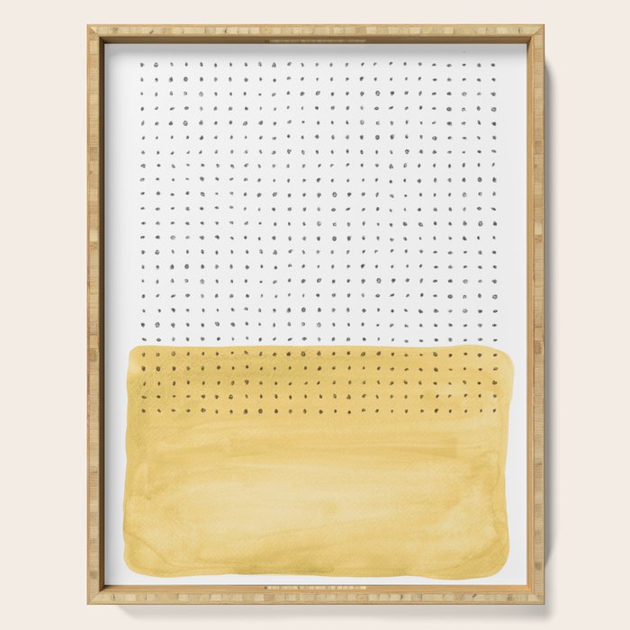 Abstract mustard shape and points Serving Tray Gallery Image 1