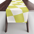 Warped Check Pattern Lime Table Runner Gallery Image 1