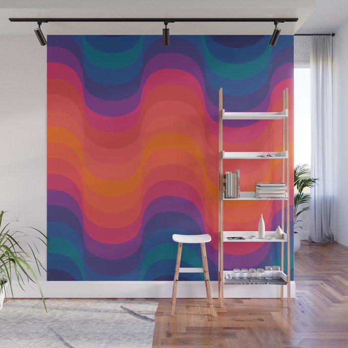 Retro Sacred Geometry | 80s Wavy Vibe Wall Mural Gallery Image 1